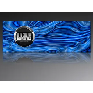 6116 Dixtime Digital Designer Wanduhr, Moderne Wohnraumuhr 35x100cm - Blau
