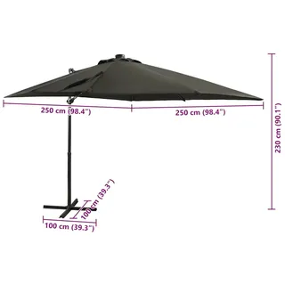 vidaXL Ampelschirm Ø 250 cm Anthrazit