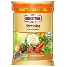 Substral Naturen Bio Hornspäne, natürlich organisch, mit Sofort- und Langzeitwirkung, 3 kg, 83090