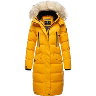 Marikoo Damen langer Winterjacke Stepp Parka mit abnehmbarer Kapuze Schneesternchen