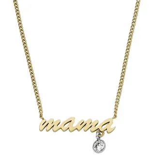 FOSSIL Halskette für Frauen Sadie Name Necklace Zweifarbige Edelstahlkette, Länge: 406mm+60mm, Breite: 19.5 mm, Höhe: 9mm, JF04431998