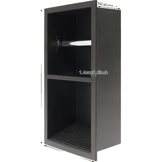 Duschnische, eingelassenes Design, 304 Edelstahl, schwarz