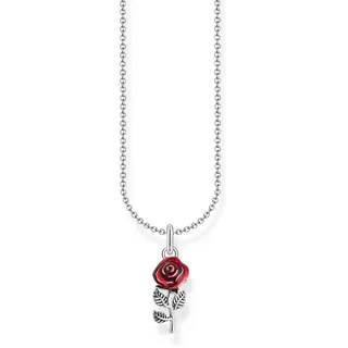 Thomas Sabo Kette mit rotem Rosen-Anhänger Damen,