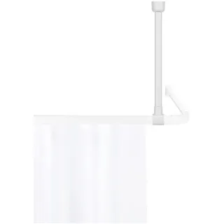Wenko Duschstangen-Deckenhalter "Modell Era" Deckenstütze aus Aluminium für Winkelschiene Era, 57 cm, weiß