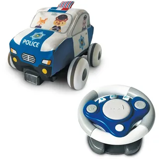 MONDO Toys - Soft Sponge Polizeiauto - IR Soft-Schwamm-Maschine waschbar - Lenkradfernbedienung Multifunktion inklusive - 5 Kinderlieder, 2 Lieder zum Lernen, 18 MIDIS - 63736