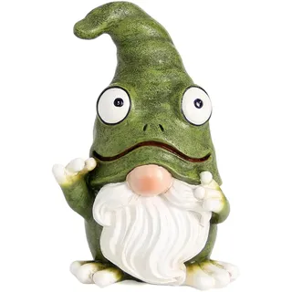Xintim Draußen Garten Frosch Zwerg Deko Statuen, Tuindecoratiestandbeelden Figur Dieren Ornament Grünes Gartenzwerg Skulpturen für Außenbereich, Hof, Rasen, Terrasse, Veranda, Heimdekoration Geschenk