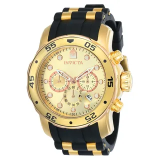 Invicta Pro Diver - SCUBA 17884 Herren uhr - Wasserdicht - Analog - Quarzuhrwerk - Edelstahl mit goldenen zifferblat - 48mm - Gold