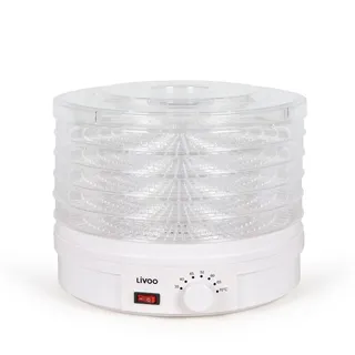 LIVOO Dörrgerät 245w 5-Tablett Transparent/Weiß