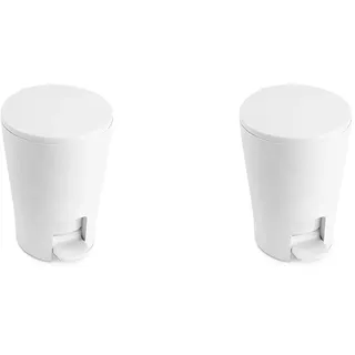 TATAY Mülleimer Bad Ist mit Pedale Diabolo, 5L Kapazität, Polypropylen, Removable inneren Fall, BPA frei, weiß. Maßnahmen 19 x 21 x 28,2 cm (Packung mit 2)