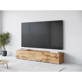 OTTO home Denver Lowboard 219,6 cm Braun Kunststoff/Metall/Holzwerkstoff