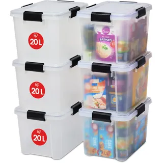 Iris Ohyama Aufbewahrungsbox 20 L 6-tlg. transparent