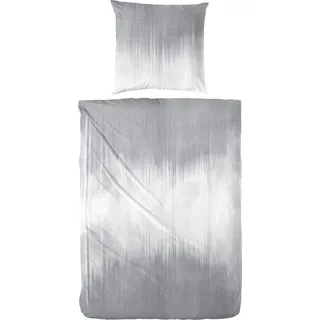 Primera Bettwäsche »Mako-Satin-Bettwäsche Ebbe & Flut« 2 Stk. tlg. mit einem zartblauen Muster, grau