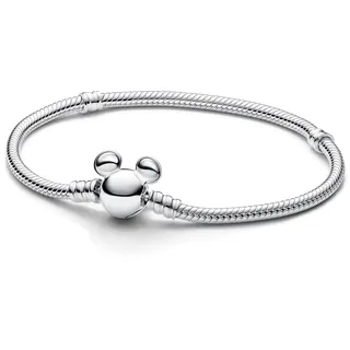 Pandora Moments Schlangen-Gliederarmband mit Micky Maus Verschluss Silber 593061C00-17 Größe 17 cm