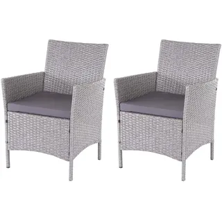 Mendler Halden Gartensessel 2er-Set grau/anthrazit