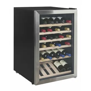 HANSEATIC Weinkühlschrank "HWC45FCBH", Energieeffizienz: F, silber (schwarz), B:54cm H:85cm T:54cm, Weinkühlschränke, inkl. 3 Jahre Herstellergarantie, Weinkühlschrank