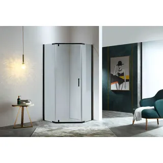 SANOTECHNIK »Fünfeckduschkabine schwarz« Maße: 90x90x190cm