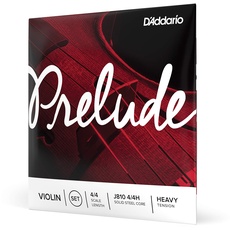D'Addario Prelude Geigensaiten - Saiten für Violine - Geige 4/4 - J810-4/4H Violine Saiten Kohlefaserstahl/Nickel 4/4 Heavy