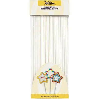 Wilton Lollipop Sticks, 20 cm, 20 Stück | Papierstiele für Cake Pops, Lutscher und mehr, Stabil und Lebensmittelecht, Passend für Lollipop-Formen