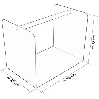 teileplus24 Kaminholzregal Metall Innen Außen Modell:Modern  Edelstahl Weiß