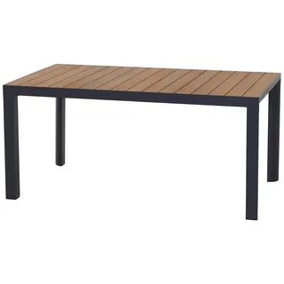 Siena Garden Silva Gartentisch 160,5 x 90 x 74 cm Anthrazit/Teak