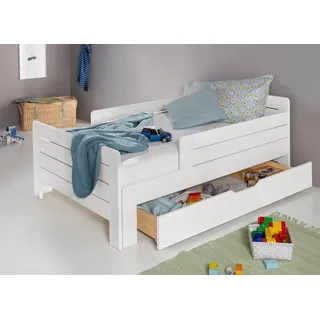 LÜTTENHÜTT »"LOTTE " Bestseller! Kinderbett mit Rausfallschutz, Schublade optional«, (ausziehbar von 140cm-200cm Länge), Mitwachsend, FSC® zertifiziertes Massivholz