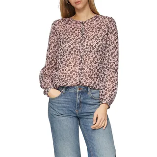 QS Leicht transparente Chiffonbluse mit All-Over-Print