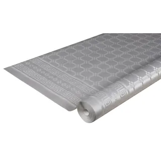 Pronappe Tischdecke R482552I Einweg-Tischdecke aus Damastpapier Länge 25m Breite 1,20m (pro Rolle) Farbe Silber Damastpapier mit schickem und klassischem Universalmuster
