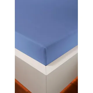 bellana Spannbettlaken Baumwolle-Jersey 90 x 200 - 140 x 200 - 180 x 200 cm blau
