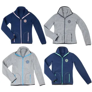 PFIFF 102466 Fleecejacke Justine, Jacke aus Fleece, elastisch, Grau-Hellblau, XS