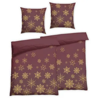 Florella Bettwäsche , Rot , Textil , Stern , 135x200 cm , pflegeleicht, atmungsaktiv, hautfreundlich, angenehm wärmend, schadstoffgeprüft , Heimtextilien, Bettwäsche & Leintücher, Bettwäsche, Flanell-Bettwäsche