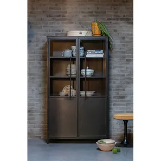 Woood Vitrine Exhibit 99 x 44 x 170 cm Schwarz
