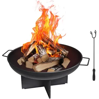 HYCHIKA Feuerschale 60cm Durchmesser,Feuerstelle Feuerkorb Feuertonne Feuerschalen Feuerkörbe für den Outdoor Camping Garten