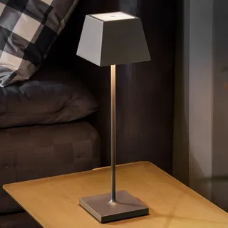 SIGOR Akku-Tischleuchte Nuindie 370mm graphitgrau eckig 2,2W FlexMood 2200K/2700K IP54 Ra85 dimmbar - Grau