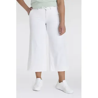 Weite Jeans MAC, Damen, Gr. 42, N-Gr, weiß (weiß denim), Denim/Jeans, Obermaterial: 80% Baumwolle, 18% Polyester, 2% Elasthan, unifarben, weit knöchelfrei, Jeans Weite Jeans, im Four-Pocket Style