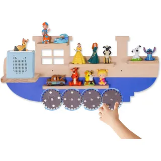 Todeco Tonie-Regal, Magnetisches Wandregal mit drehbaren Zahnrädern, Schiff