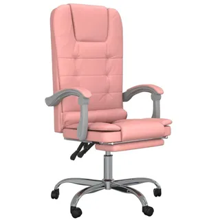vidaXL Bürostuhl mit Massagefunktion Rosa Kunstleder - Rosa