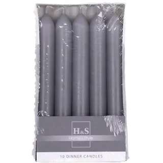 donau home Glatte Stabkerzen 17 x Ø 2 cm grau 10 St.