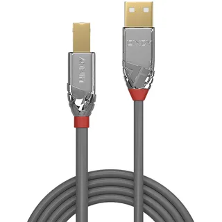 Lindy USB-Kabel USB 2.0 USB-A Stecker, USB-B Stecker 1.00m Grau 36641