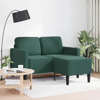 vidaXL 2-Sitzer-Sofa mit Chaiselongue L-Form Dunkelgrün 125 cm Samt