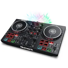 Numark Party Mix II – DJ Controller Pult mit 2 Decks, eingebauten DJ-Lichtern & DJ-Mixer; unterstützt direktes Streaming von TIDAL, SoundCloud u. mehr