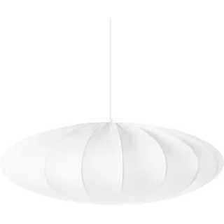 BELIANI Hängelampe Weiß mit Nylon Schirm Modernes Design Beleuchtung Hängeleuchte Esszimmer Wohnzimmer Schlafzimmer - Weiß