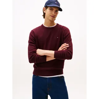 Rundhalspullover TOMMY HILFIGER "PIMA ORG CTN CASHMERE CREW NECK", Herren, Gr. S, deep burgundy, Obermaterial: 92% Baumwolle, 8% Kaschmir, Rundhals, Pullover Rundhalspullover