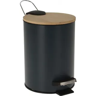 Bathroom Solutions Mülleimer, Polypropylen/Bambus, 17x24 cm, 3 l, blau