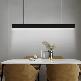 ZMH LED Pendelleuchte Esstisch Hängelampe Wohnzimmer Schwarz Esstischlampe Dimmbar mit Fernbedienung Modern Design Hängeleuchte Höhenverstellbar Büro - Schwarz