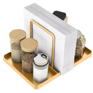STWWO Serviettenhalter für Tisch Serviettenspender Metall, Golden