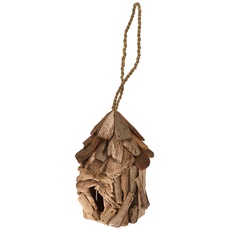 VIE Naturals Treibholz Runde Vogelhäuschen, 25 cm Größe, Natürlich, UK-VN506-BIRDHOUSE-DRIFTWOOD-ROUND