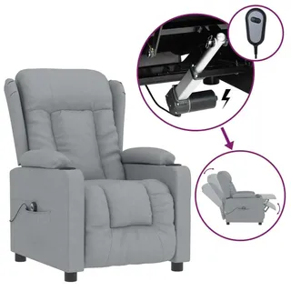 vidaXL Relaxsessel Elektrisch Hellgrau Stoff - Grau