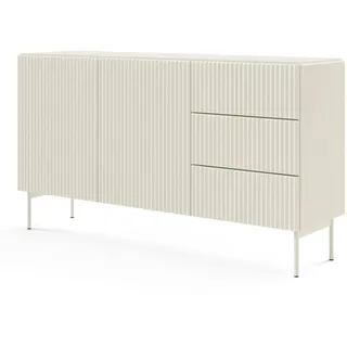 Masseno Sideboard Tratto 147/81,2/39,8cm mit 3 Schubladen 2 Türen Kaschmir , Holzwerkstoff , 147x81.2x39.8 cm , Kleinmöbel, Kommoden, Sideboards
