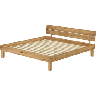 Großes Massivholzbett Doppelbett 200x200 Eiche massiv geölt Zubehör wählbar V-60.88-20Rollrost inkl. - Naturbelassen