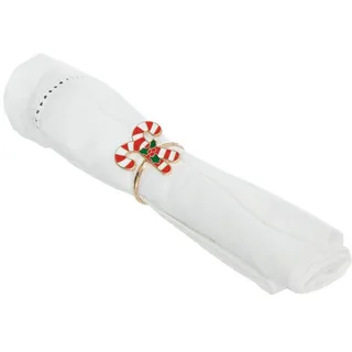 Atmosphera Createur d ́interieur Serviettenringe Weihnachtsmotiv Metall 2er-Set , Multicolor , 3.8x3.6x4 cm , Dekoration, Weihnachtsdekoration